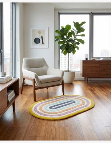 2' x 3' 1 Hand Tufted Wool Oval Rug