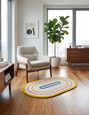 2' x 3' 1 Hand Tufted Wool Oval Rug