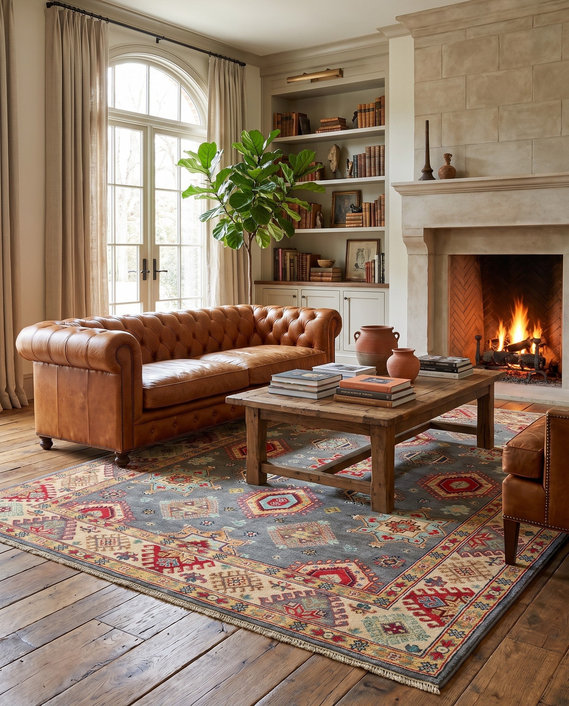 5' 7 x 7' 7 Hand Knotted Kazak Rug