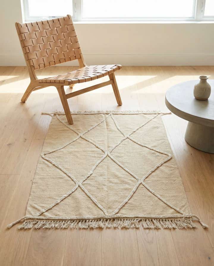 3' 5 x 4' 11 Hand Knotted Moroccan Wool Rug