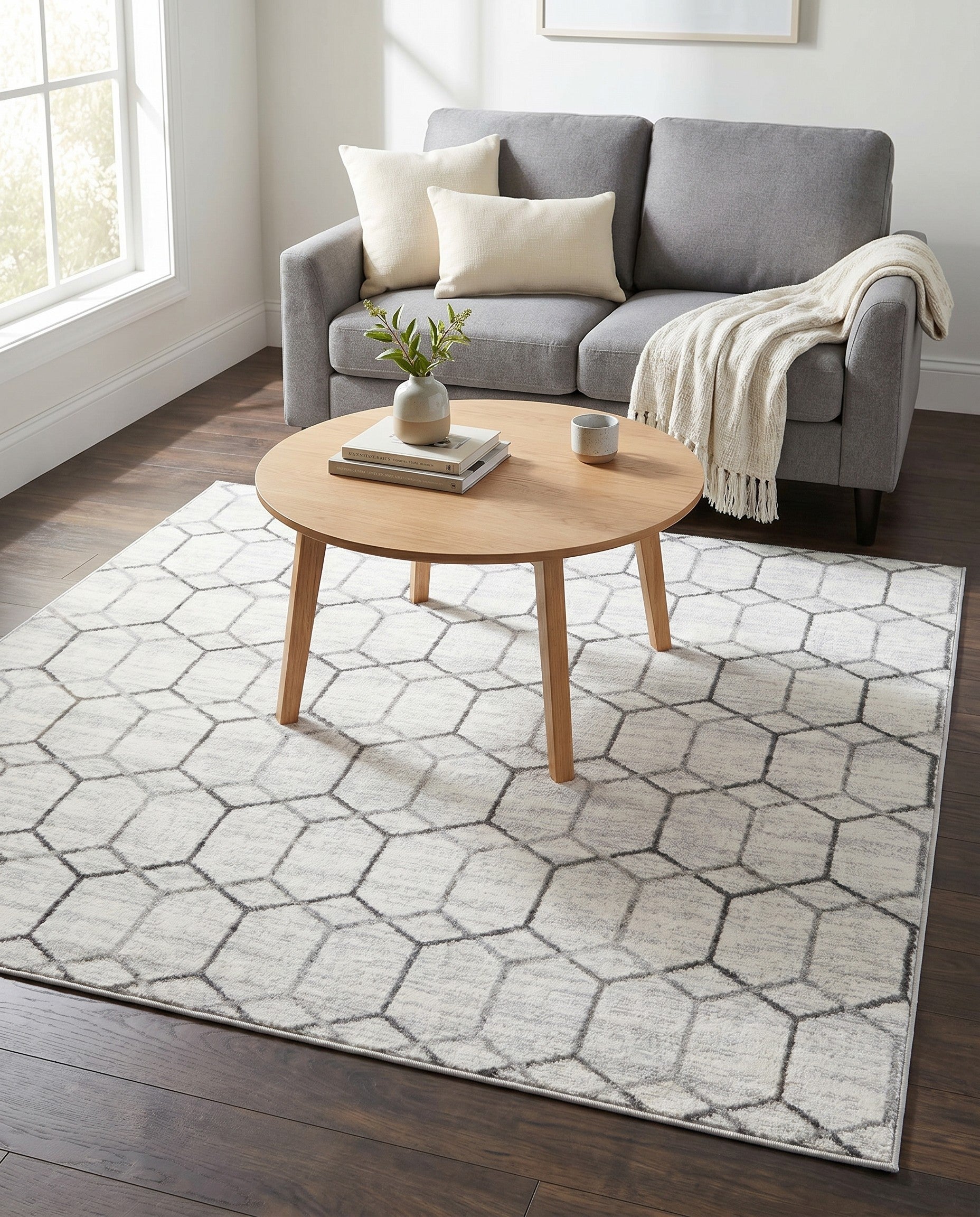 5' 3 x 5' 3 Lattice Trellis Square Rug
