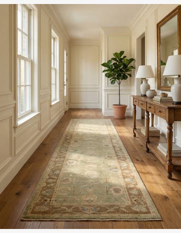 2' 11 x 11' 6 Hand Knotted Oushak Wool Runner Rug