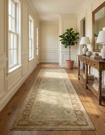 2' 11 x 11' 6 Hand Knotted Oushak Wool Runner Rug