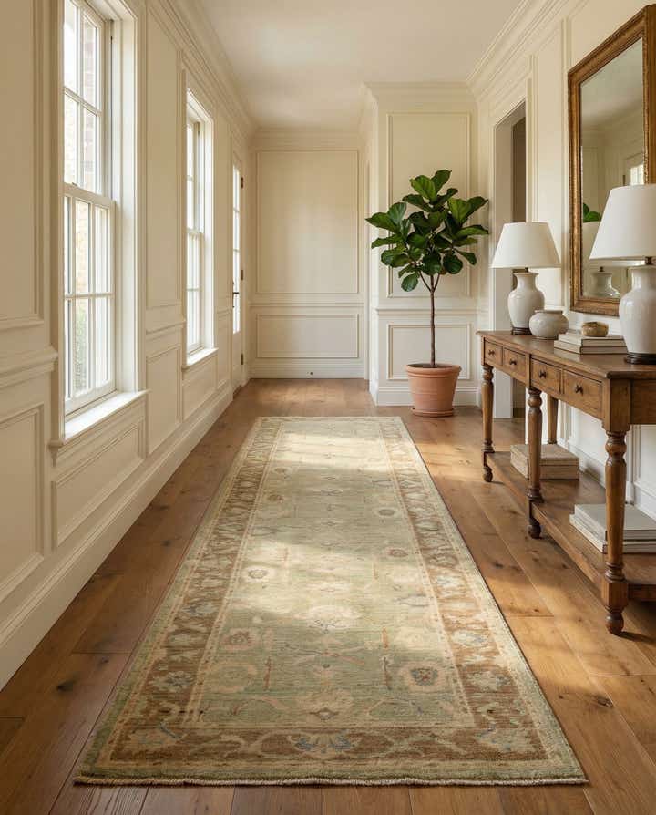 2' 11 x 11' 6 Hand Knotted Oushak Wool Runner Rug