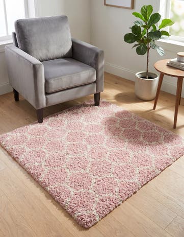 3' 3 x 3' 3 Lattice Shag Square Rug