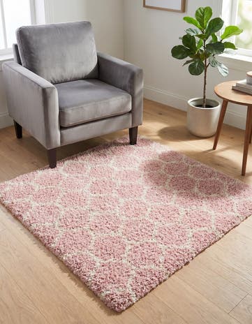 3' 3 x 3' 3 Lattice Shag Square Rug