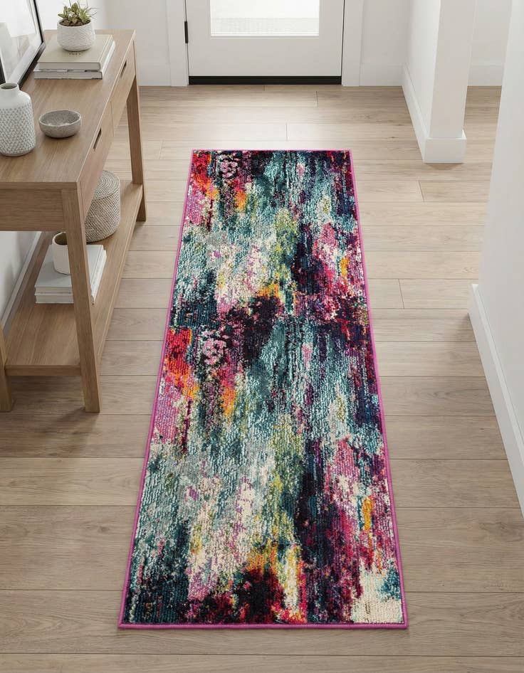 Detail image of 2' x 6' 1 Washable Theia Runner Rug