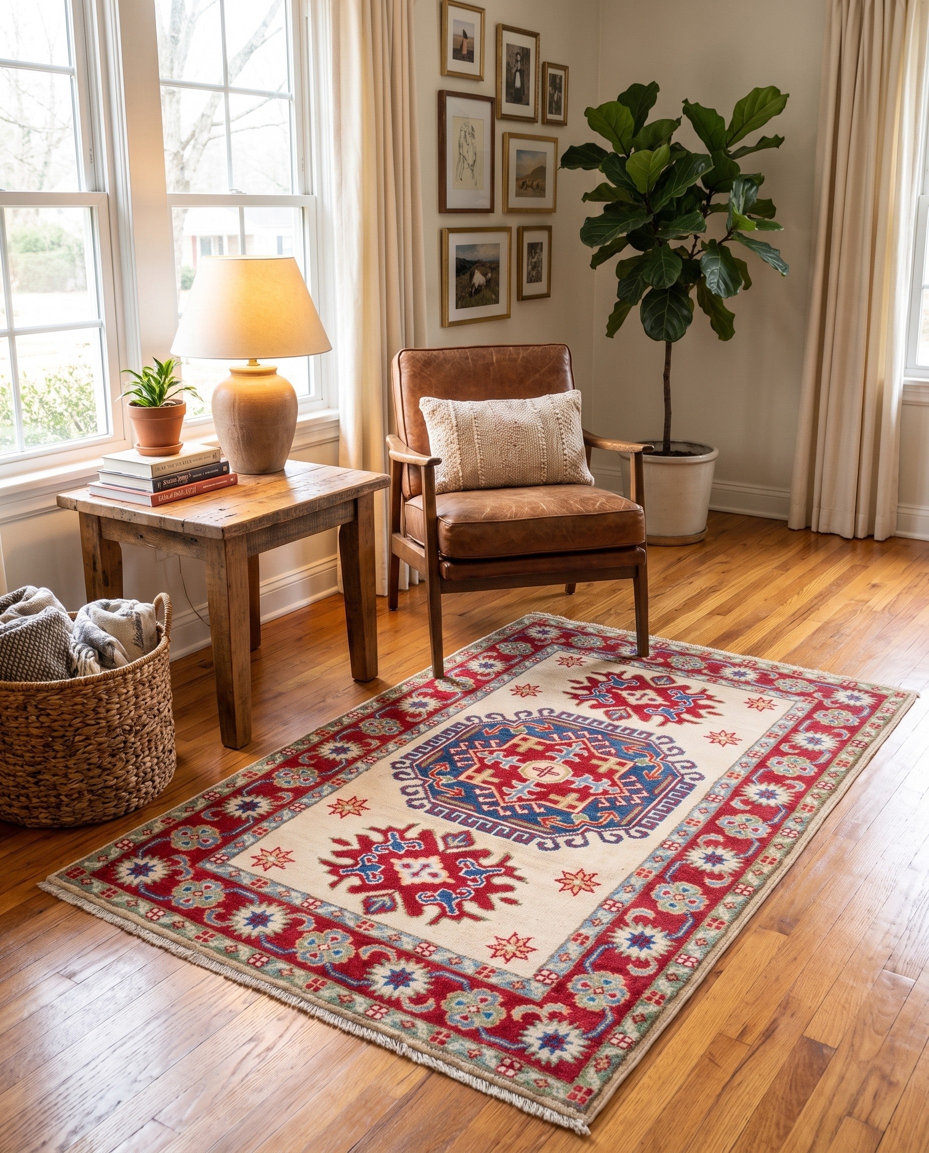 2' 7 x 4' 2 Hand Knotted Kazak Rug