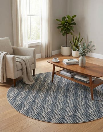5' 3 x 5' 3 Eco Trellis Round Rug