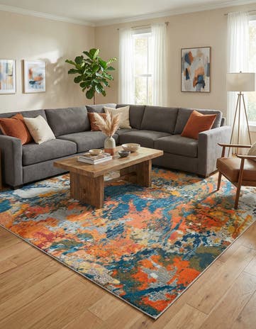 9' 10 x 9' 10 Washable Vivid Square Rug