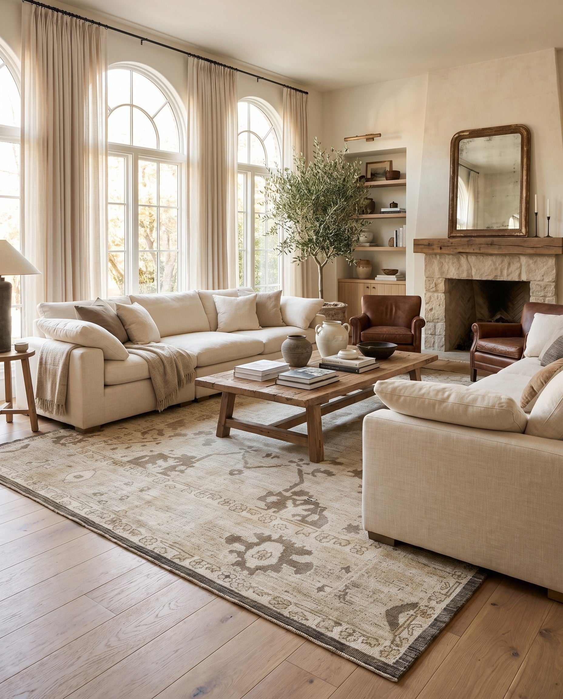 9' 2 x 11' 8 Hand Knotted Oushak Wool Rug