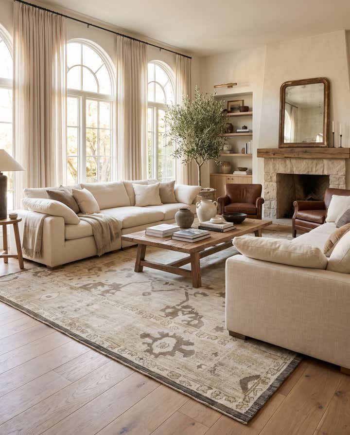 9' 2 x 11' 8 Hand Knotted Oushak Wool Rug