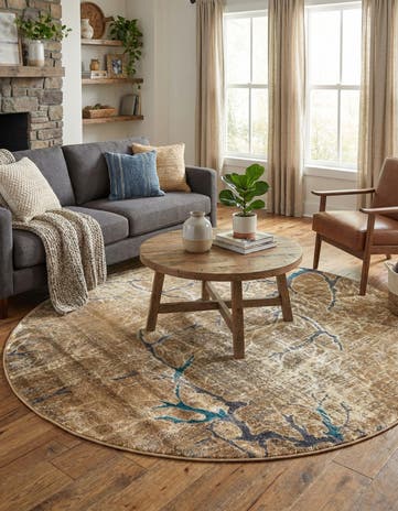 Light Brown Delilah Round Rug