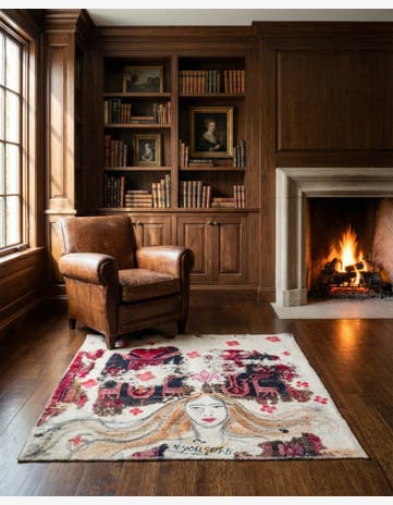 3' 9 x 4' 2 Hand Knotted Ultra Vintage Persian Wool Square Rug