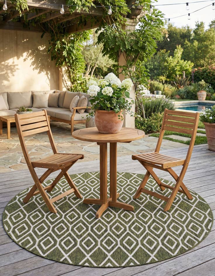 Detail image of 6' 7 x 6' 7 Washable Jill Zarin Turks and Caicos Indoor / Outdoor Round Rug