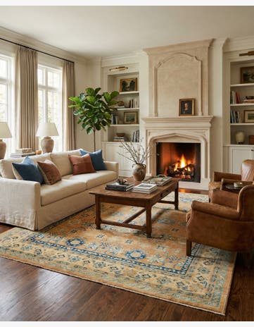 8' 2 x 9' 9 Hand Knotted Oushak Wool Rug