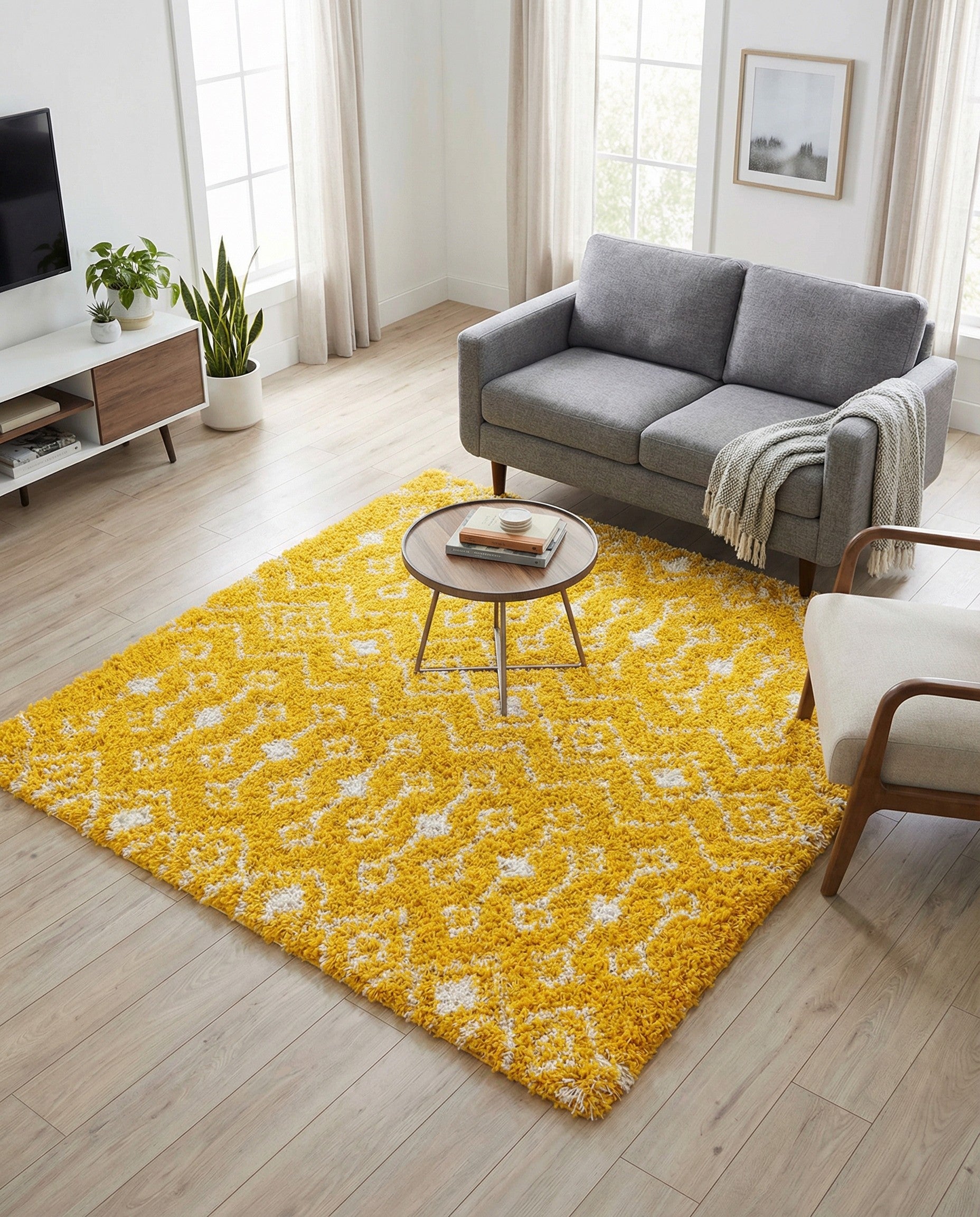 Primary image 5' 3 x 5' 3 Moroccan Trellis Shag Square Rug