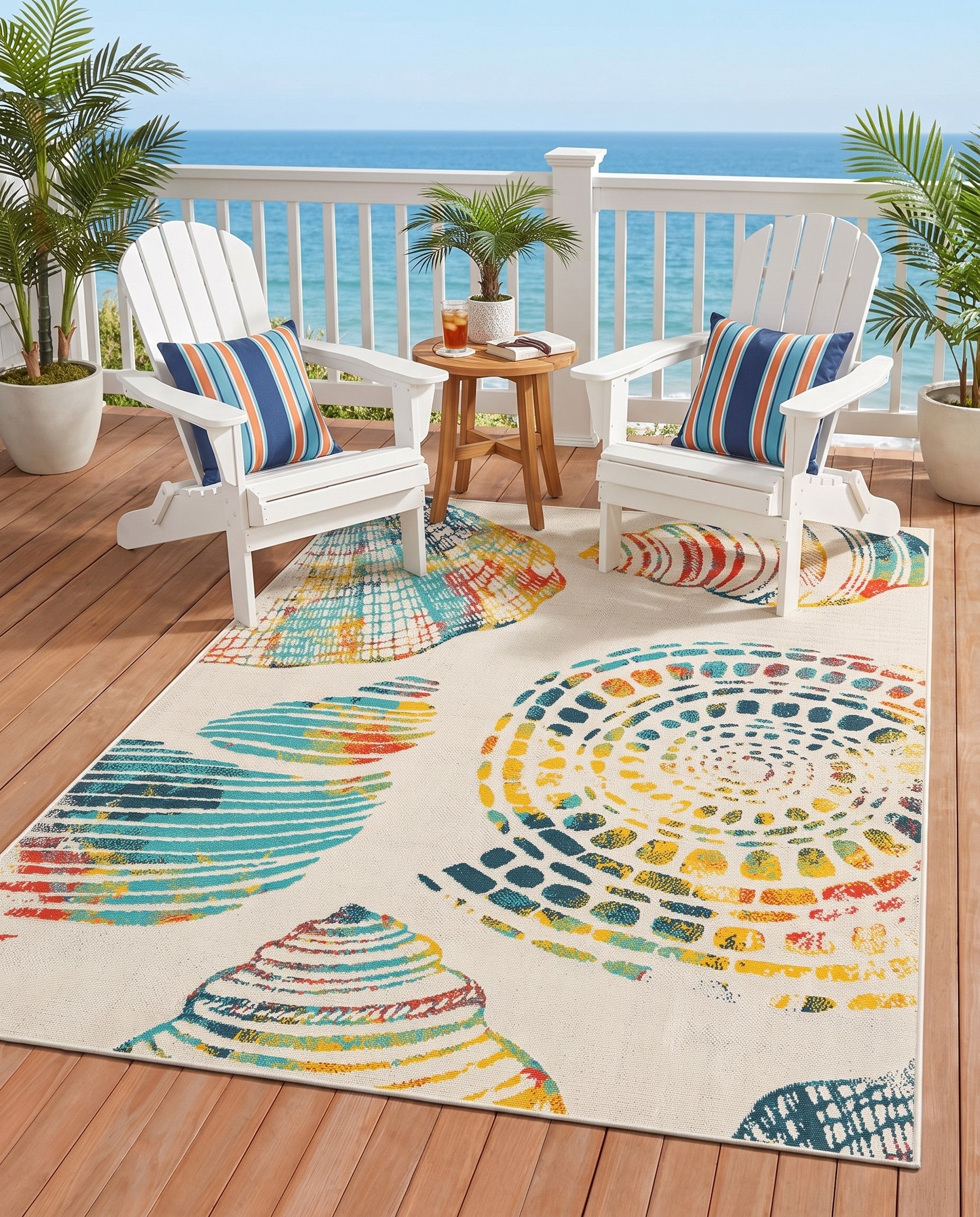 4' x 6' Easy-Clean Coastal Indoor / Outdoor Rug