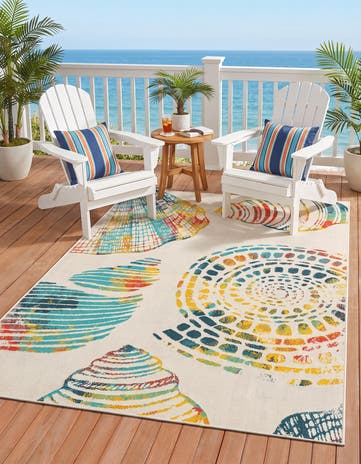 4' x 6' Easy-Clean Coastal Indoor / Outdoor Rug