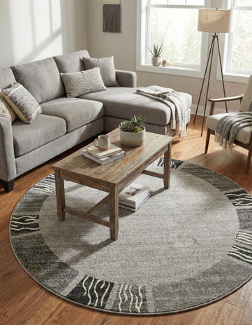 Light Gray Angelica Round Rug