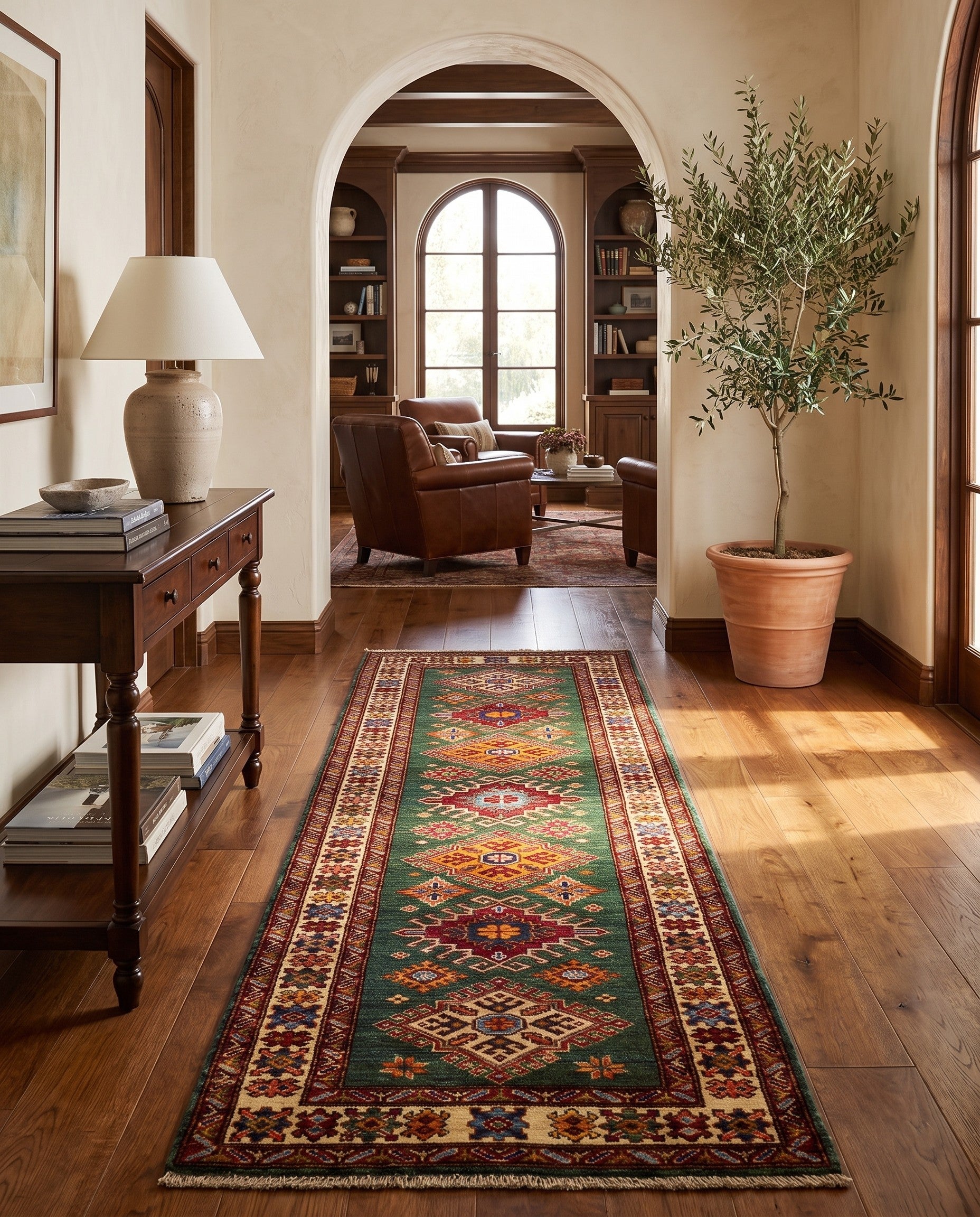 2' 8 x 8' 4 Hand Knotted Kazak Runner Rug