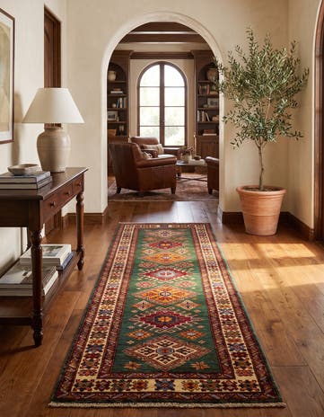 2' 8 x 8' 4 Hand Knotted Kazak Runner Rug