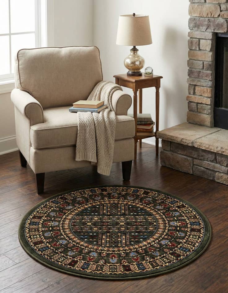 Detail image of 3' x 3' Bokhara Round Rug