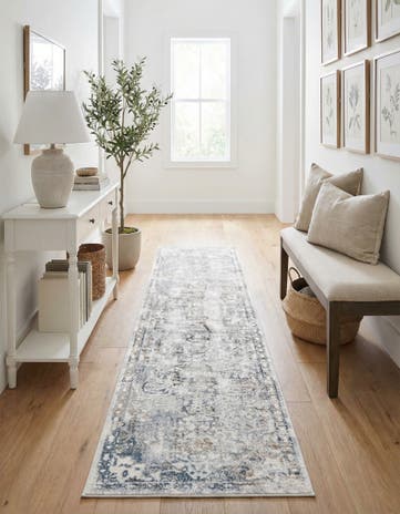 Gray Ivory Highbury Runner Rug