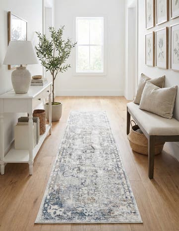 Gray Ivory Highbury Runner Rug