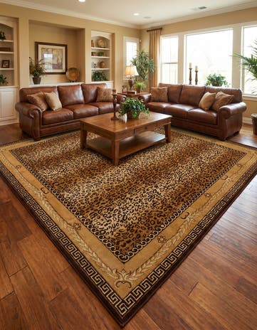 Brown Savannah Square Rug