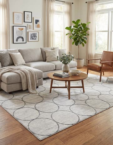 White Lattice Trellis Rug
