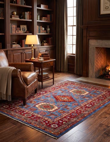 3' 2 x 4' 10 Hand Knotted Kazak Rug