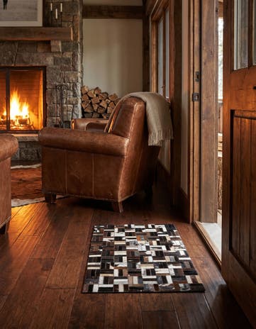 2' x 3' Cowhide Leather Rug