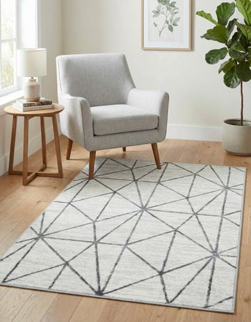 White Lattice Trellis Rug