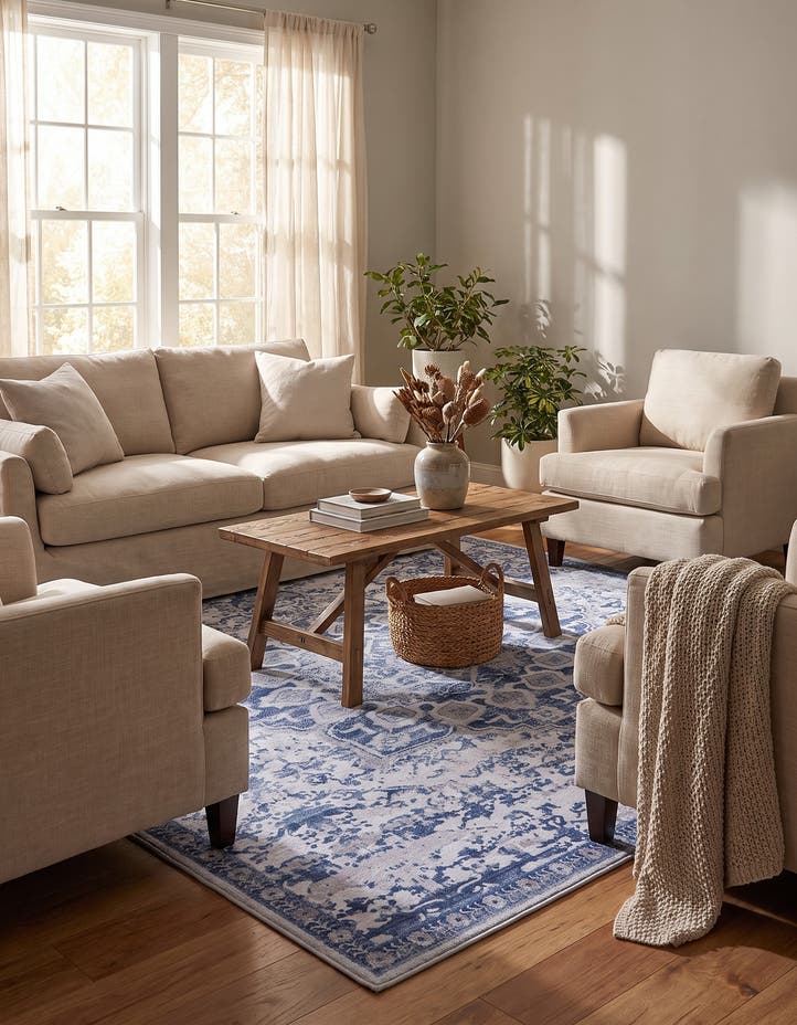 6' x 6' Washable Francesca Square Rug