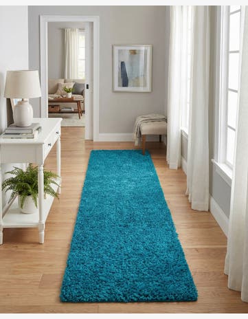 2' x 7' Solid Shag Runner Rug