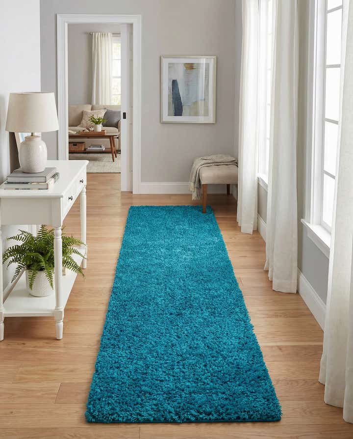 2' x 7' Solid Shag Runner Rug
