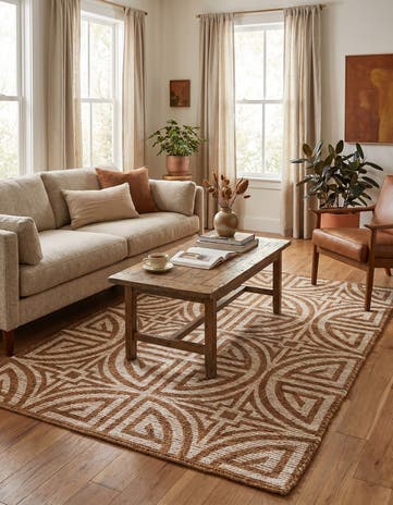 4' 1 x 6' 1 Hand Woven Chenille Jute Rug