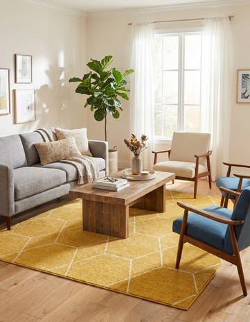 7' x 7' Lattice Frieze Square Rug
