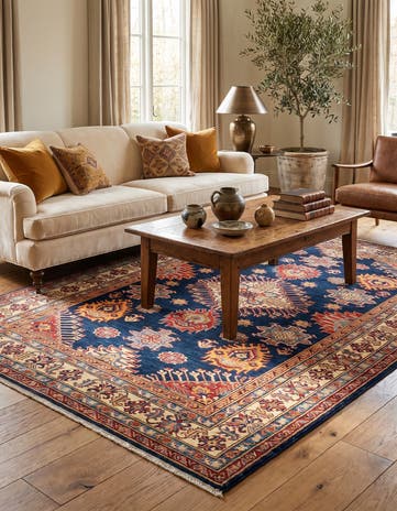 5' 9 x 8' 4 Hand Knotted Kazak Rug