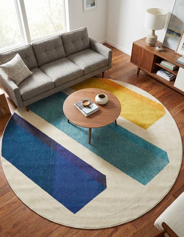 Beige Washable Hyacinth Round Rug