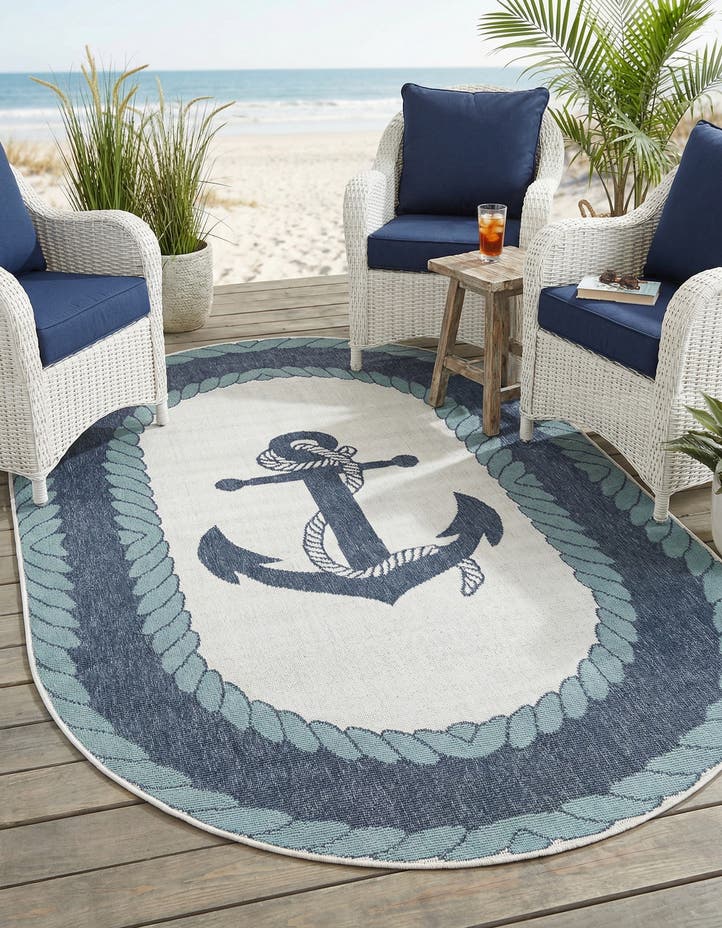 4' x 6' Easy-Clean Coastal Indoor / Outdoo...