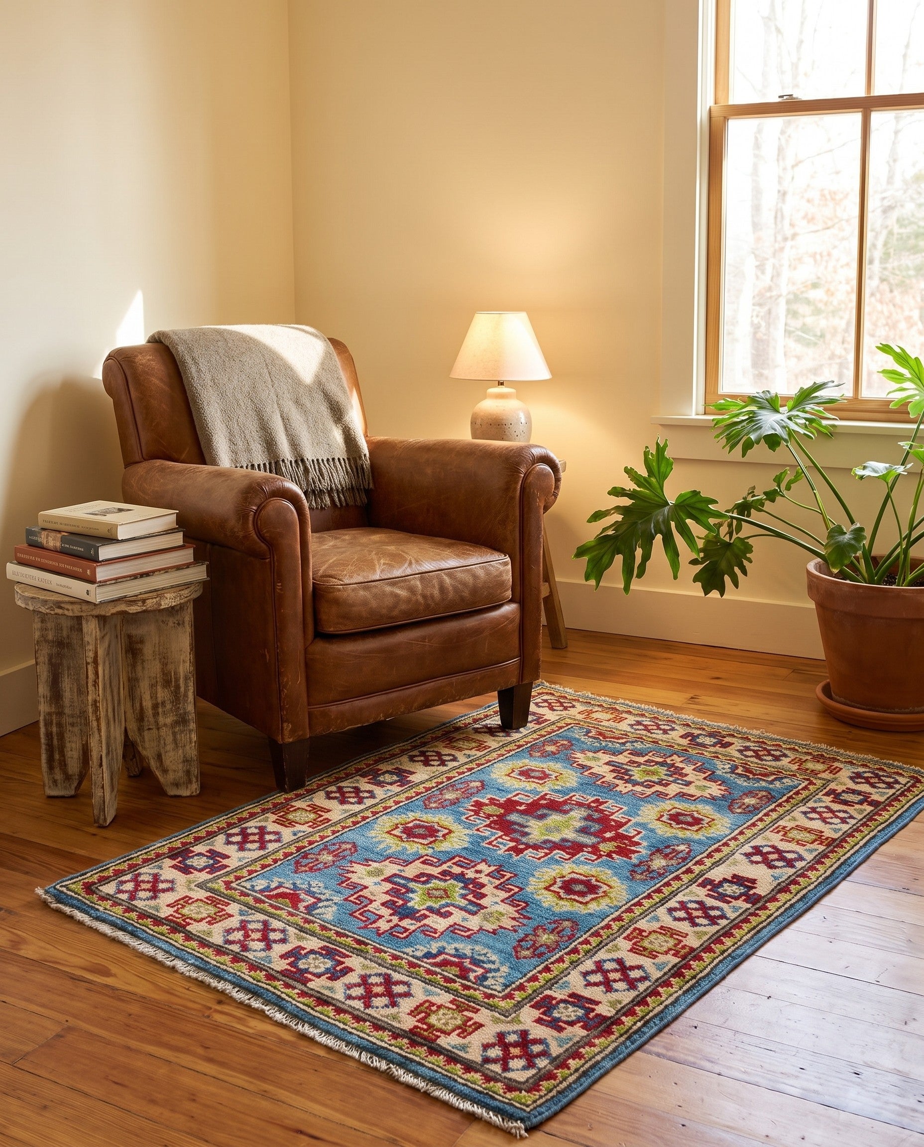 2' 2 x 2' 11 Hand Knotted Kazak Rug