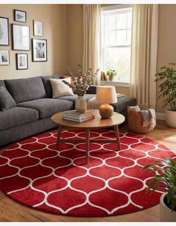 7' 10 x 7' 10 Trellis Frieze Round Rug