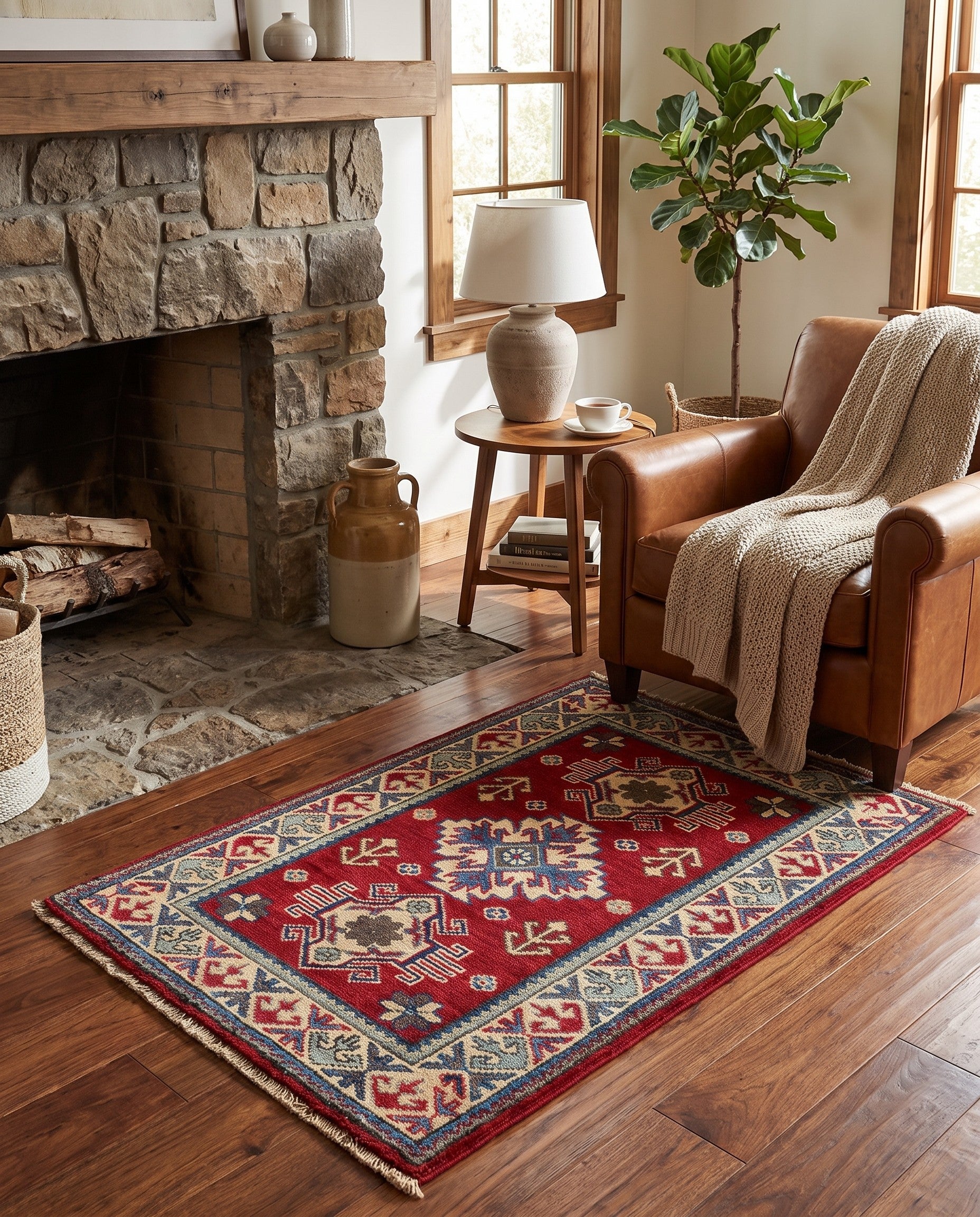 2' 1 x 3' Hand Knotted Kazak Rug