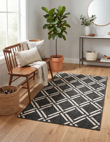 Black Lattice Rug