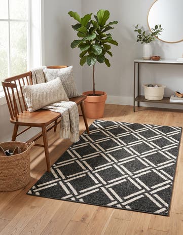 Black Lattice Rug