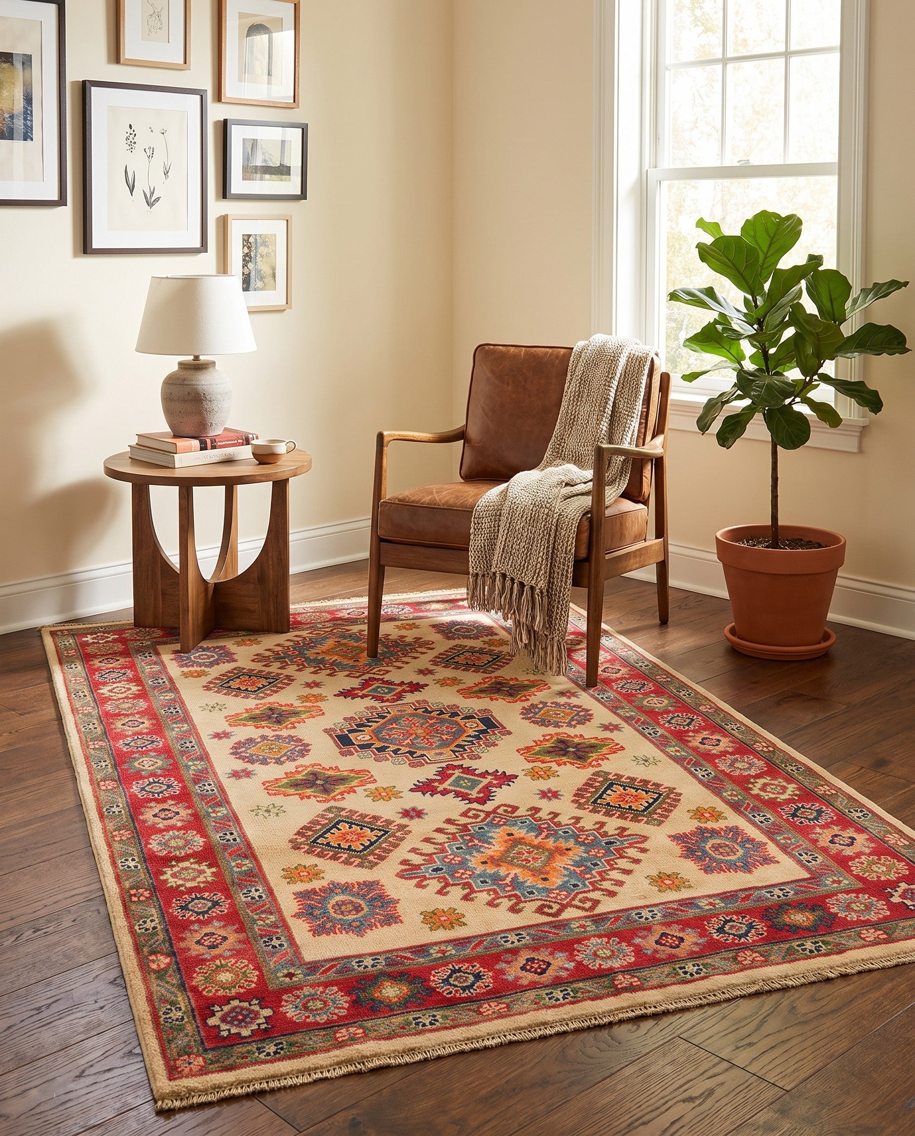 3' 11 x 6' 2 Hand Knotted Kazak Rug