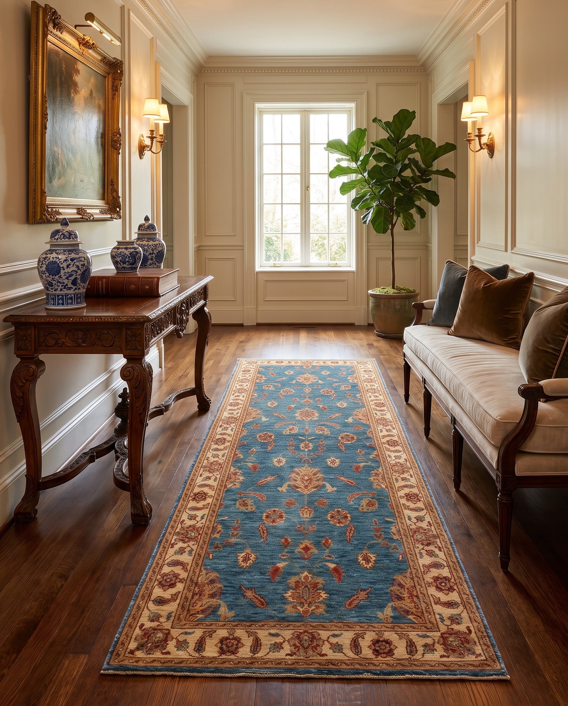 3' 1 x 10' 8 Hand Knotted Ziegler Runner Rug