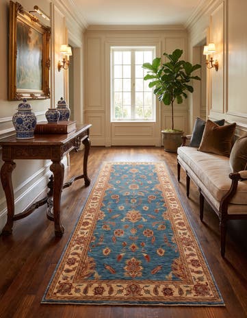 3' 1 x 10' 8 Hand Knotted Ziegler Runner Rug